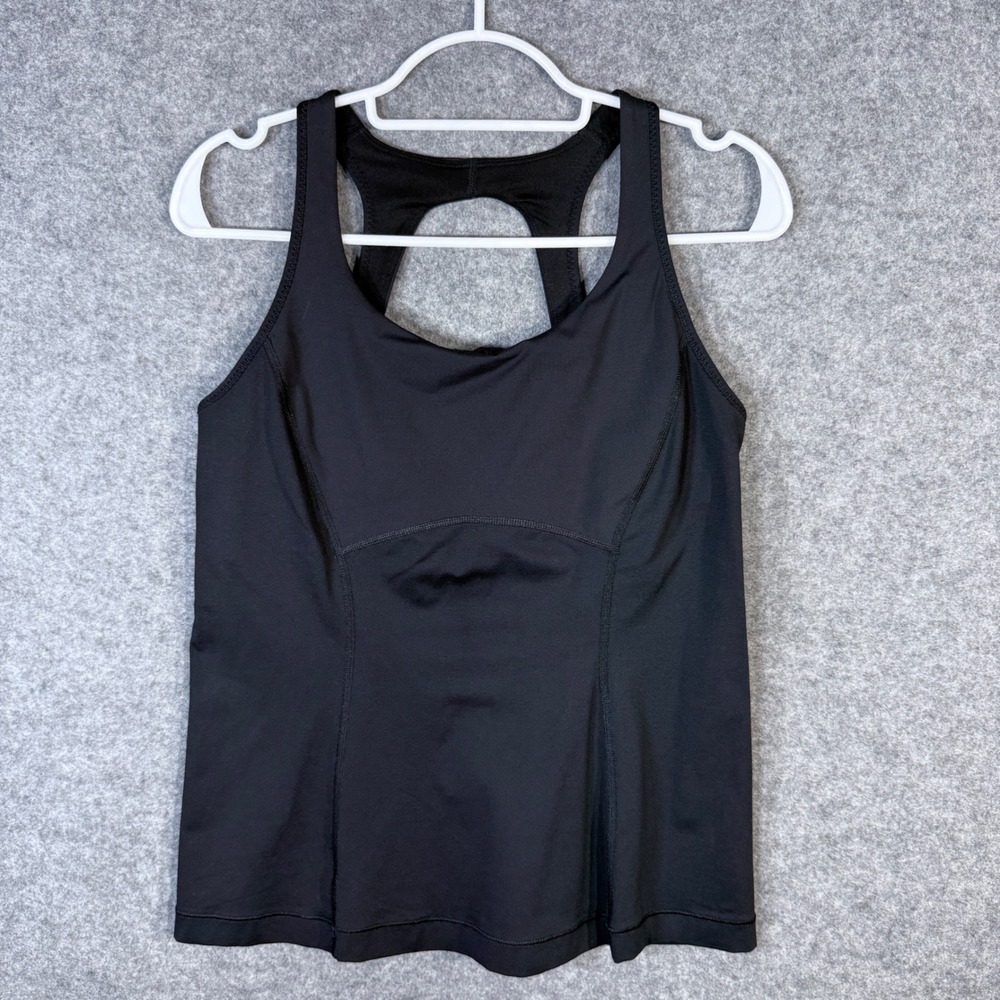 Lululemon Black Athletic Tank Top Racerback Built-In Bra Workout Gym Womens